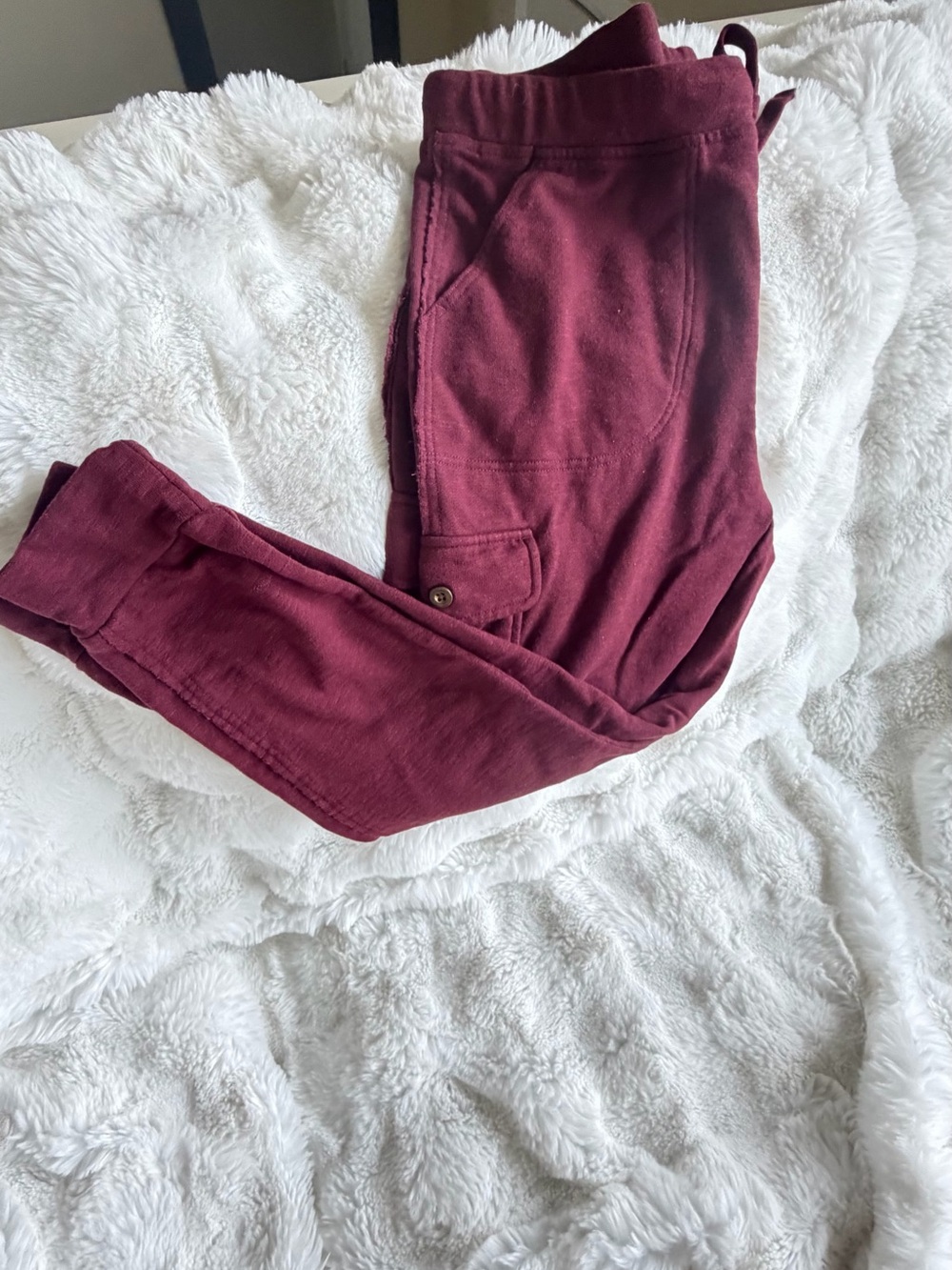FRYE AND CO. Maroon Heritage Foxtail Cargo Jogger Sweatpants Maroon Sz. Medium